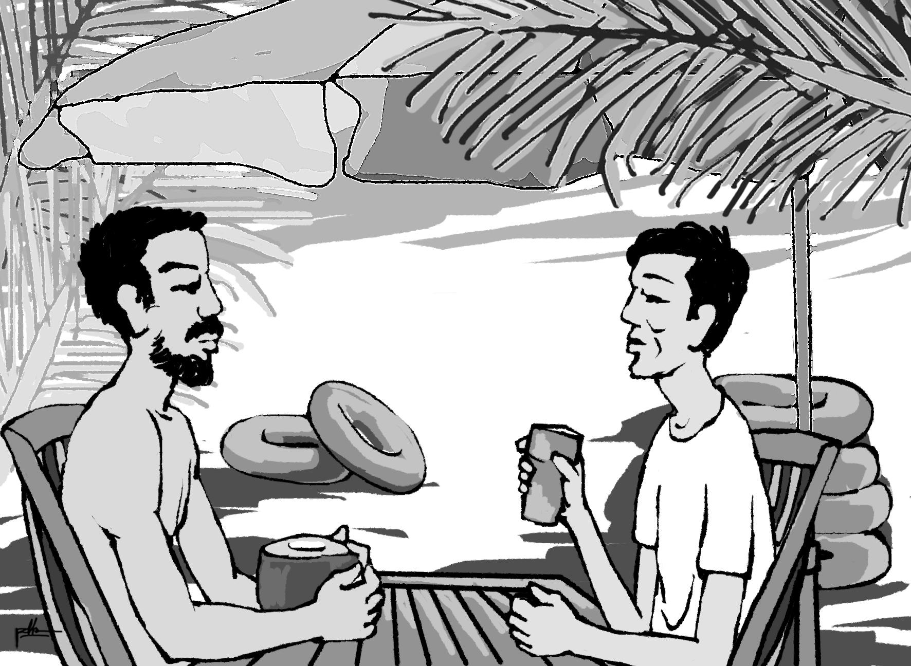 Những người đi tắm biển về